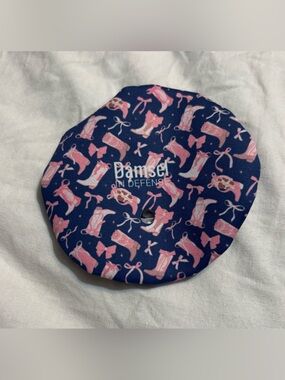 Damsel In Defense Navy and Pink Boots Cover Up Cup Cover